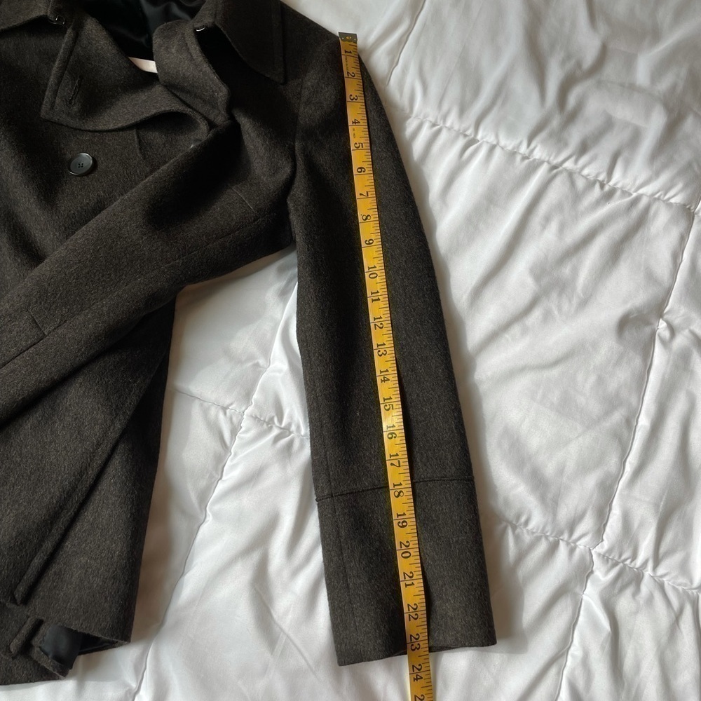 AKRIS PUNTO Wool Angora blend Brown Double Breasted Coat size 4 - Picture 14 of 15